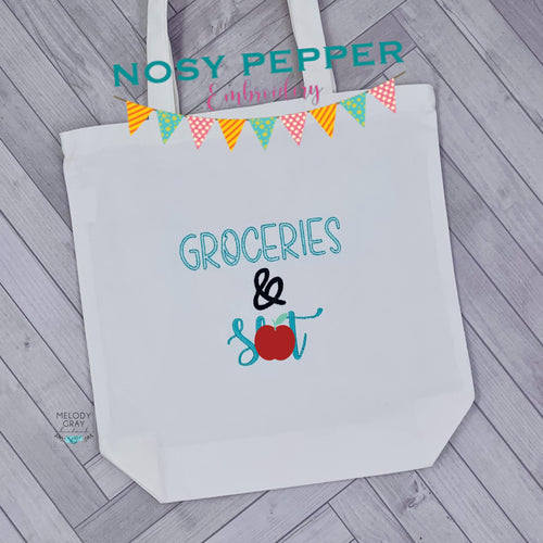 Groceries and Sh*t machine embroidery design (4 sizes included) DIGITAL DOWNLOAD