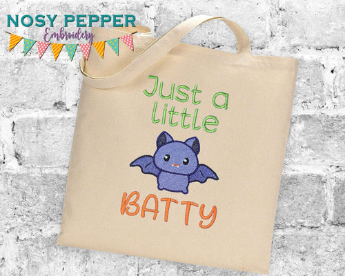 Just a little batty sketchy machine embroidery design (4 sizes included) DIGITAL DOWNLOAD