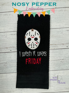 I wish it was Friday applique machine embroidery design (4 sizes included) DIGITAL DOWNLOAD