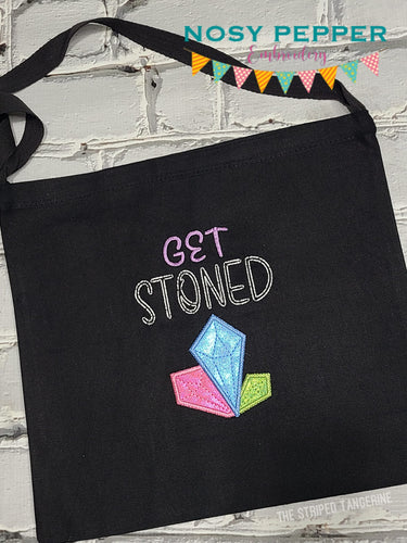 Get Stoned applique machine embroidery design (4 sizes included) DIGITAL DOWNLOAD