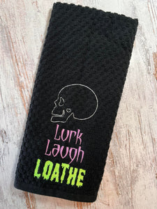 Lurk Laugh Loathe machine embroidery design (4 sizes included) DIGITAL DOWNLOAD