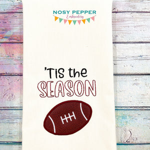 Tis the Season Football machine embroidery design (4 sizes included) DIGITAL DOWNLOAD