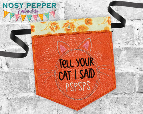 Tell Your Cat machine embroidery design (5 sizes included) DIGITAL DOWNLOAD