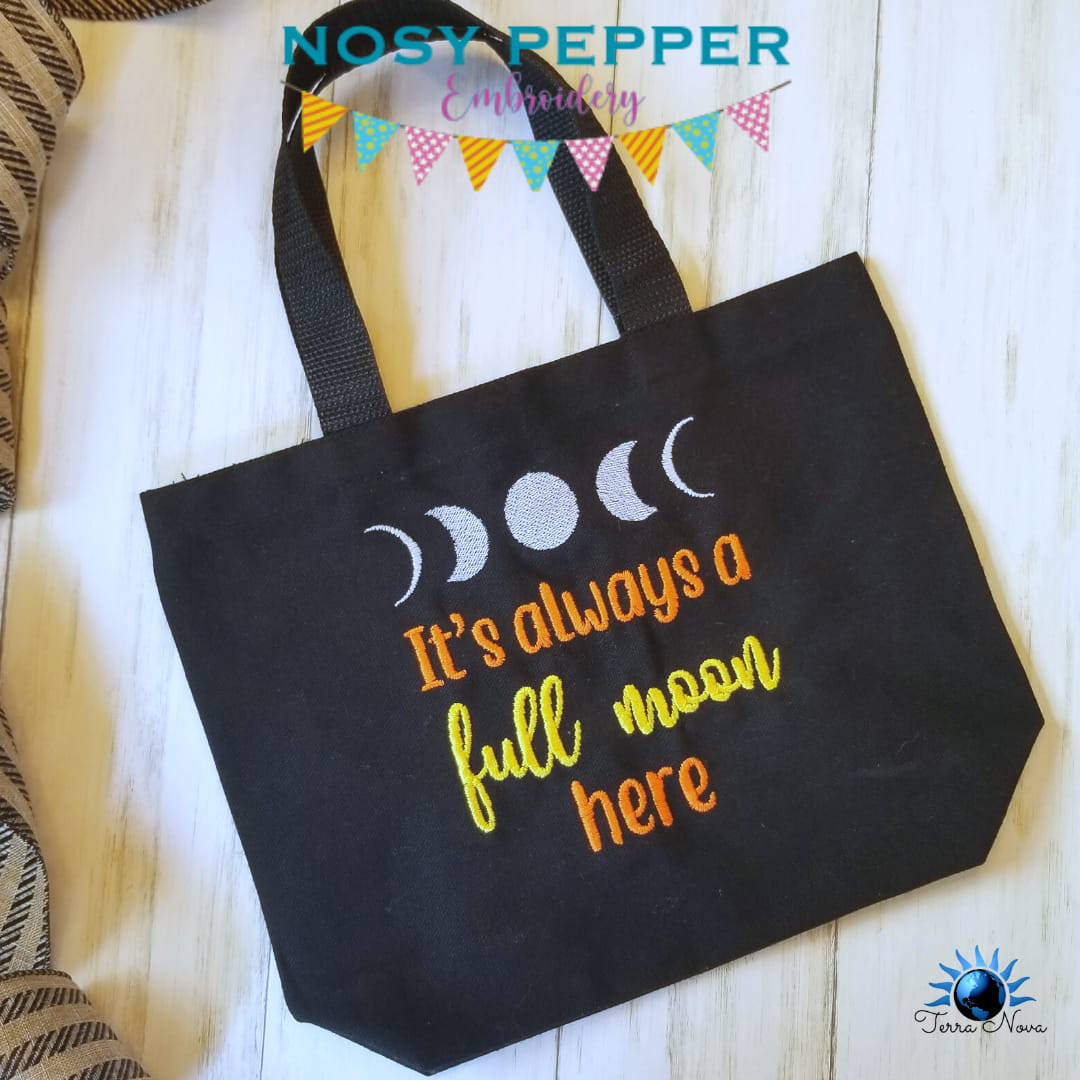 It's Always a Full Moon machine embroidery design (4 sizes included) D ...