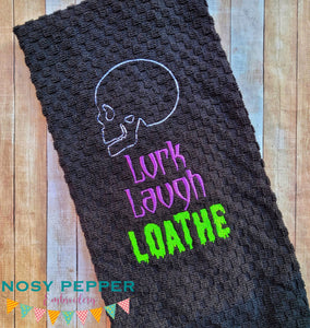 Lurk Laugh Loathe machine embroidery design (4 sizes included) DIGITAL DOWNLOAD