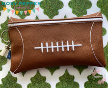 Load image into Gallery viewer, Football ITH Bag (5 sizes available) machine embroidery design DIGITAL DOWNLOAD