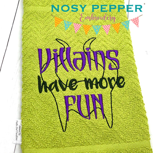 Villains Have More Fun machine embroidery design (4 sizes included) DIGITAL DOWNLOAD