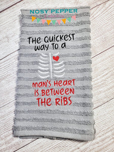 The Quickest Way To A Man's Heart machine embroidery design (4 sizes included) DIGITAL DOWNLOAD