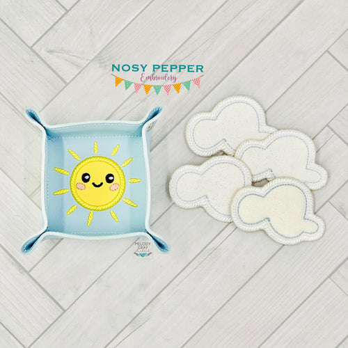 Cloud makeup wipes and tray set (2 sizes with 4 designs included) machine embroidery design DIGITAL DOWNLOAD