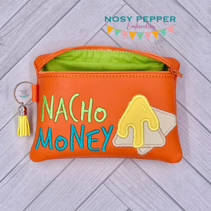 Nacho Money applique ITH Bag (4 sizes available) machine embroidery design DIGITAL DOWNLOAD