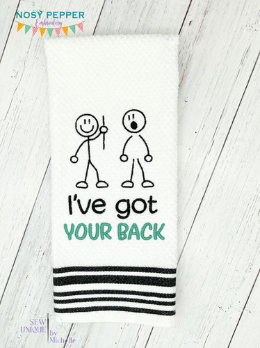 I've Got Your Back (5 sizes included) machine embroidery design DIGITAL DOWNLOAD