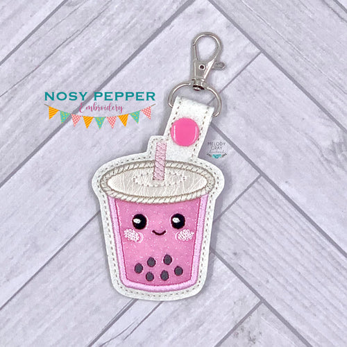 Boba Applique Snap Tab (single & multi files included) machine embroidery design DIGITAL DOWNLOAD