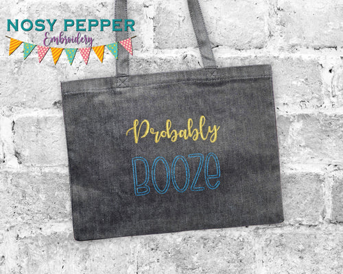 Probably Booze machine embroidery design (4 sizes included) DIGITAL DOWNLOAD