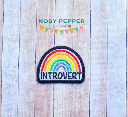 Introvert Patch (2 sizes included) machine embroidery design DIGITAL DOWNLOAD