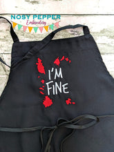 Load image into Gallery viewer, I&#39;m Fine Blood machine embroidery design (5 sizes included) DIGITAL DOWNLOAD