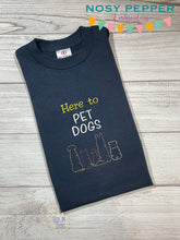 Load image into Gallery viewer, Here To Pet Dogs machine embroidery design (4 sizes included) DIGITAL DOWNLOAD