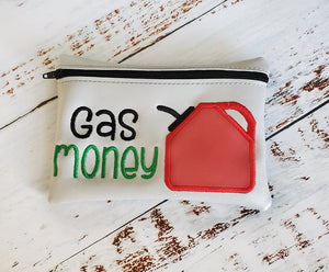 Gas Money applique ITH Bag (4 sizes available) machine embroidery design DIGITAL DOWNLOAD