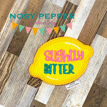 Load image into Gallery viewer, Slightly Bitter patch (2 sizes included) machine embroidery design DIGITAL DOWNLOAD