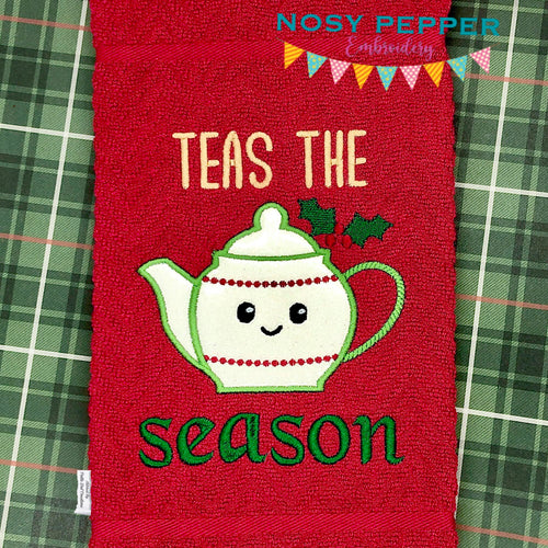 Teas The Season applique machine embroidery design (4 sizes included) DIGITAL DOWNLOAD