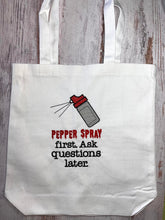 Load image into Gallery viewer, Pepper Spray First sketchy machine embroidery design (4 sizes included) DIGITAL DOWNLOAD