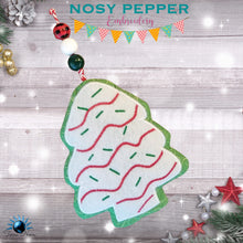 Load image into Gallery viewer, Christmas Cake applique Stuffy machine embroidery design (4 sizes included) DIGITAL DOWNLOAD
