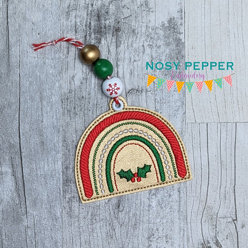 Christmas Rainbow Ornament machine embroidery design DIGITAL DOWNLOAD