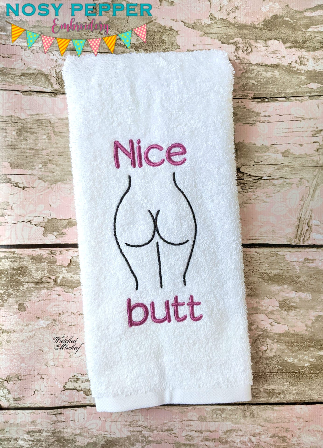 Nice Butt machine embroidery design (5 sizes included) DIGITAL DOWNLOAD