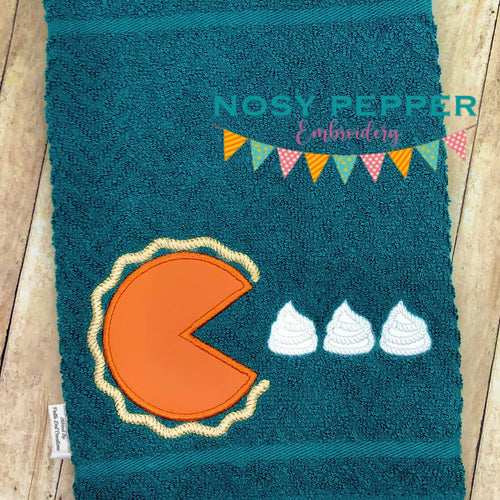 Pac Pie design (2 versions included) machine embroidery design DIGITAL DOWNLOAD