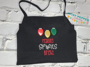 Making Spirits Bright applique machine embroidery design (5 sizes included) DIGITAL DOWNLOAD