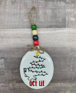 Get Lit Ornament machine embroidery design DIGITAL DOWNLOAD