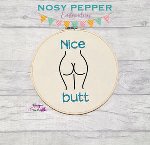 Nice Butt machine embroidery design (5 sizes included) DIGITAL DOWNLOAD