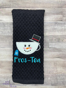 Fros-Tea Applique machine embroidery design 5 sizes included DIGITAL DOWNLOAD