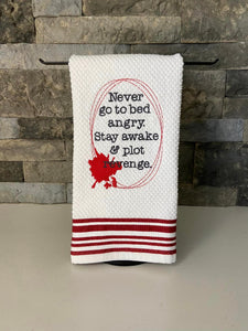 Never Go To Bed Angry machine embroidery design (4 sizes included) DIGITAL DOWNLOAD