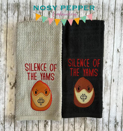 Silence of the Yams machine embroidery design (4 sizes and 2 versions included) DIGITAL DOWNLOAD