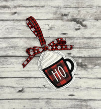 Load image into Gallery viewer, Applique Mug Ornament set (2 designs) machine embroidery design DIGITAL DOWNLOAD