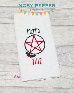 Merry Yule machine embroidery design (5 sizes included) DIGITAL DOWNLOAD