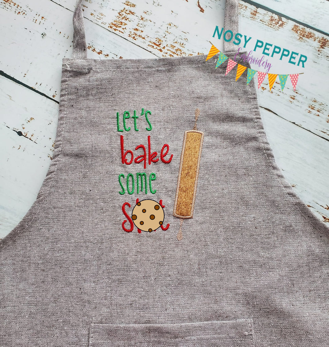 Let's Bake Some Sh*t Applique machine embroidery design (4 sizes included) DIGITAL DOWNLOAD