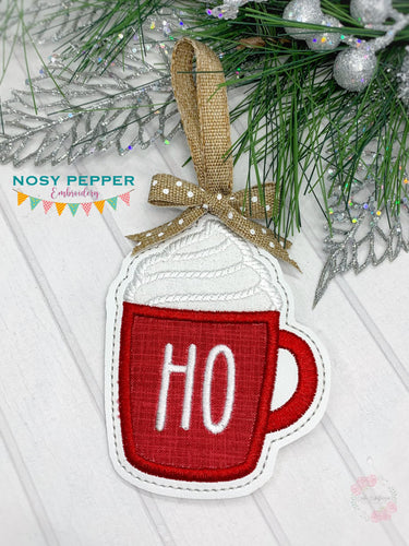 Applique Mug Ornament set (2 designs) machine embroidery design DIGITAL DOWNLOAD