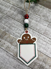 Load image into Gallery viewer, Gingerbread Pocket ornament machine embroidery design DIGITAL DOWNLOAD
