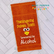Load image into Gallery viewer, Thanksgiving Debate Team machine embroidery design DIGITAL DOWNLOAD