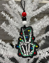 Load image into Gallery viewer, Skeleton Lights ornament 4x4 machine embroidery design DIGITAL DOWNLOAD