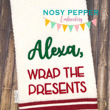 Load image into Gallery viewer, Alexa Wrap the Presents machine embroidery design 5 sizes included DIGITAL DOWNLOAD