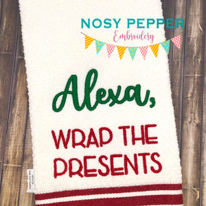 Alexa Wrap the Presents machine embroidery design 5 sizes included DIGITAL DOWNLOAD
