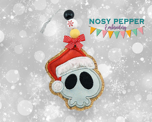 Santa Skull Applique ornament machine embroidery design DIGITAL DOWNLOAD