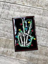 Load image into Gallery viewer, Skeleton Lights Gift Card holder machine embroidery design 4x4 DIGITAL DOWNLOAD