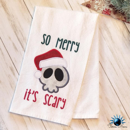 So Merry It's Scary appliqué machine embroidery design (4 sizes available) DIGITAL DOWNLOAD