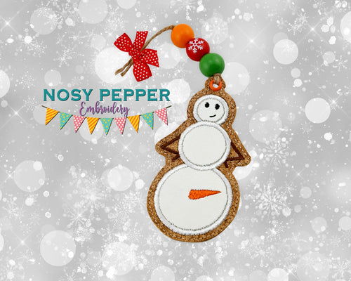 Naughty Snowman Ornament appliqué machine embroidery design 4x4 DIGITAL DOWNLOAD