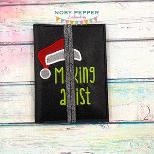 Making A List notebook cover (2 sizes available) machine embroidery design DIGITAL DOWNLOAD