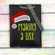 Load image into Gallery viewer, Making A List notebook cover (2 sizes available) machine embroidery design DIGITAL DOWNLOAD