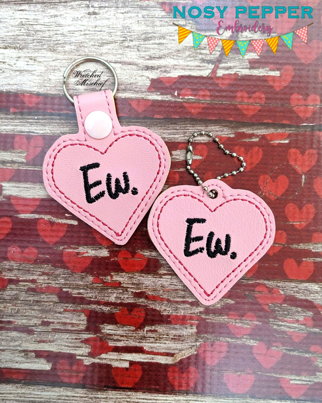 Ew Key Fob Snap Tab Machine Embroidery Design single Multi Files ew-key-fob-snap-tab-machine-embroidery-design-single-multi-files
